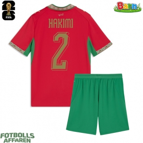 Marocko Achraf Hakimi #2 Hemmaställ Barn VM 2026 Kortärmad (+ Korta byxor)